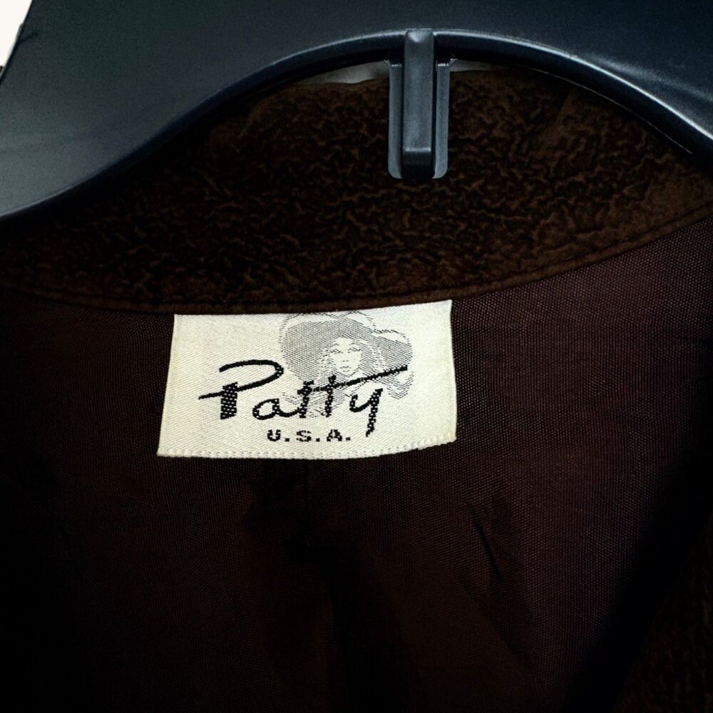 Vintage Patty USA Brown Velvet Velour Fitted Jacket Retro 70s Western Boho - Picture 7 of 7
